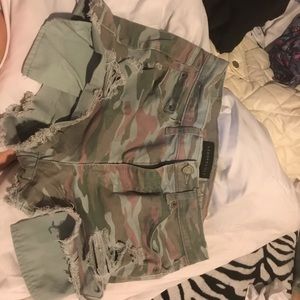 high waisted camo shorts